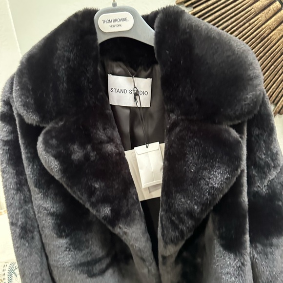 Stand Studio faux-fur savannah jacket black size 36 - Picture 4 of 15